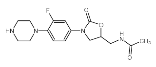 N-[[3-(3-氟-4-(哌嗪-1-基)苯基)-2-氧代恶唑烷-5-基]甲基]乙酰胺结构式