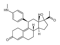 11β-(4-N-methylaminophenyl)-17α-hydroxy-19-norpregna-4,9-diene-3,20-dione Structure