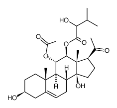 Pregn-5-en-20-one, 11-(acetyloxy)-3,14-dihydroxy-12-(2-hydroxy-3-methy l-1-oxobutoxy)-, (3beta,11alpha,12beta,14beta)-结构式
