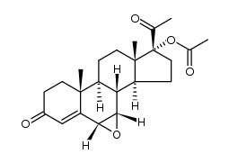 17α-acetoxy-6α,7α-epoxy-4-pregnen-3,20-dione Structure