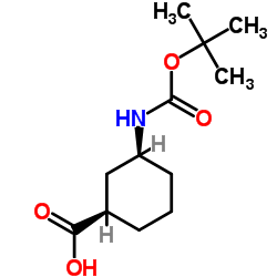 cis-3-{[(tert-butoxy)carbonyl]amino}cyclohexane-1-carboxylic acid Structure
