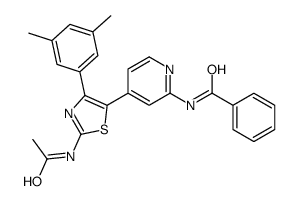 N-[4-[2-acetamido-4-(3,5-dimethylphenyl)-1,3-thiazol-5-yl]pyridin-2-yl]benzamide结构式