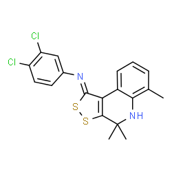 3,4-dichloro-N-[(1Z)-4,4,6-trimethyl-4,5-dihydro-1H-[1,2]dithiolo[3,4-c]quinolin-1-ylidene]aniline结构式