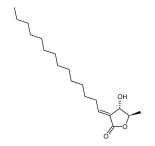 (4S)-4,5-Dihydro-4α-hydroxy-5β-methyl-3-[(E)-tetradecan-1-ylidene]furan-2(3H)-one结构式