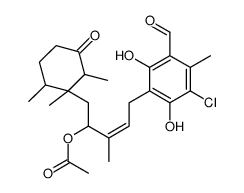3-[(E)-4-Acetoxy-5-(1,2,6-trimethyl-3-oxocyclohexyl)-3-methyl-2-pentenyl]-5-chloro-2,4-dihydroxy-6-methylbenzaldehyde Structure