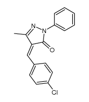 4-(4-chlorobenzylidene)-5-methyl-2-phenyl-2,4-dihydropyrazol-3-one Structure
