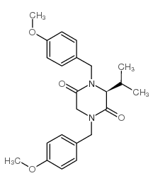 (S)-N,N’-双对甲氧苄基-3-异丙基哌嗪-2,5-二酮结构式