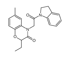 1H-Indole,1-[(2-ethyl-2,3-dihydro-6-methyl-3-oxo-4H-1,4-benzoxazin-4-yl)acetyl]-2,3-dihydro-(9CI) Structure