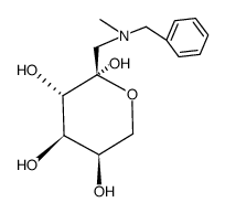 N-Benzyl-1-methylamino-1-deoxy-β-D-arabino-2-hexulopyranose Structure