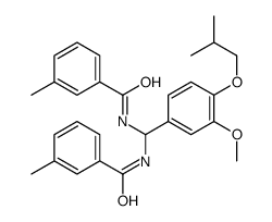 N-[[3-methoxy-4-(2-methylpropoxy)phenyl]-[(3-methylbenzoyl)amino]methyl]-3-methylbenzamide结构式