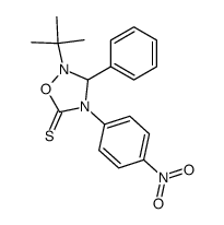 2-tert-butyl-4-(4-nitro-phenyl)-3-phenyl-[1,2,4]oxadiazolidine-5-thione Structure