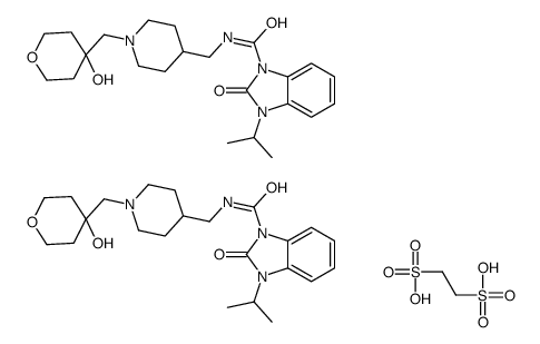 ethane-1,2-disulfonic acid,N-[[1-[(4-hydroxyoxan-4-yl)methyl]piperidin-4-yl]methyl]-2-oxo-3-propan-2-ylbenzimidazole-1-carboxamide结构式