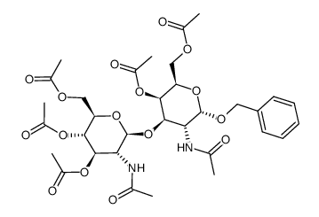 Benzyl 2-(Acetylamino)-2-deoxy-3-O-[3,4,6-tri-O-acetyl-2-(acetylamino)-2-deoxy-β-D-glucopyranosyl]-α-D-galactopyranoside 4,6-Diacetate Structure