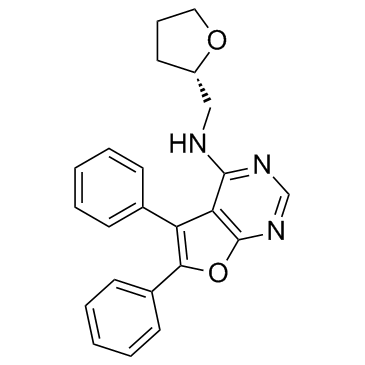 (S)-5,6-二苯基-N-((四氢呋喃-2-基)甲)呋喃并[2,3-d]嘧啶-4-胺结构式