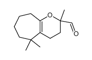 2,5,5-trimethyl-2,3,4,5,6,7,8,9-octahydrocyclohepta[b]pyran-2-carbaldehyde结构式
