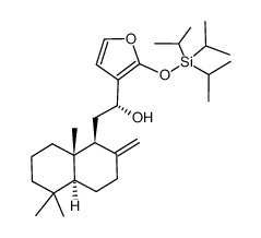 (R)-1-(2-(triisopropylsilyloxy)furan-3-yl)-2-((1S,8aS)-5,5,8a-trimethyl-2-methylenedecahydronaphthalen-1-yl)ethanol结构式
