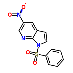 5-硝基-1-(苯基磺酰基)-1H-吡咯并[2,3-b]吡啶结构式