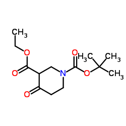 1-N-Boc-4-氧代-3-哌啶羧酸乙酯结构式