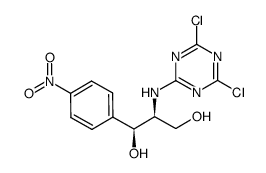 2,4-dichloro-6-[(1S,2S)-1,3-dihydroxy-1-(4-nitrophenyl)prop-2-ylamino]-s-triazine结构式