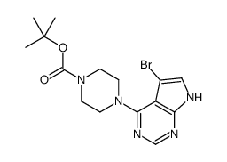 4-(4-Boc-1-哌嗪基)-5-溴-7H-吡咯并[2,3-d]嘧啶结构式