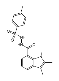 N-(2,3-dimethyl-indole-7-carbonyl)-N'-(toluene-4-sulfonyl)-hydrazine结构式
