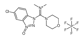 5-氯-1-[(二甲基氨基)-4-吗啉基亚甲基]-1H-苯并三氮唑 3-氧化物六氟磷酸盐结构式