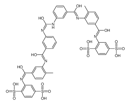 2-[[3-[[3-[[3-[[5-[(2,5-disulfophenyl)carbamoyl]-2-methylphenyl]carbamoyl]phenyl]carbamoylamino]benzoyl]amino]-4-methylbenzoyl]amino]benzene-1,4-disulfonic acid结构式