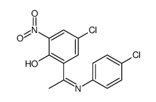 4-CHLORO-2-[1-[(4-CHLOROPHENYL)IMINO]ETHYL]-6-NITRO-PHENOL结构式