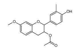 Acetic acid 2-(4-hydroxy-3-methyl-phenyl)-7-methoxy-chroman-3-yl ester Structure