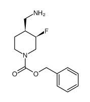 (3,4)-cis-benzyl 4-(aminomethyl)-3-fluoropiperidine-1-carboxylate Structure