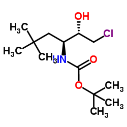 2-Methyl-2-propanyl [(2S,3S)-1-chloro-2-hydroxy-5,5-dimethyl-3-hexanyl]carbamate结构式