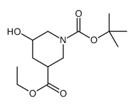 N-Boc-5-羟基哌啶-3-甲酸乙酯结构式