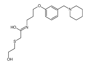 2-(2-hydroxyethylsulfanyl)-N-[3-[3-(piperidin-1-ylmethyl)phenoxy]propyl]acetamide Structure