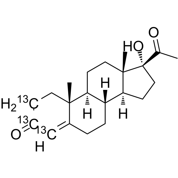 17α-Hydroxyprogesterone-2,3,4-13C3 Structure