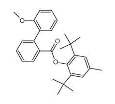 2,6-di-tert-butyl-4-methylphenyl 2'-methoxy-[1,1'-biphenyl]-2-carboxylate结构式