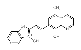 Benzoselenazolium,2-[2-(8-hydroxy-5-methyl-7-quinolyl)vinyl]-3-methyl-, iodide (8CI)结构式