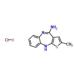 2-Methyl-10H-benzo[b]thieno[2,3-e][1,4]diazepin-4-amine hydrochloride Structure