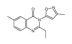 2-ethyl-6-methyl-3-(3-methyl-1,2-oxazol-5-yl)quinazolin-4-one结构式