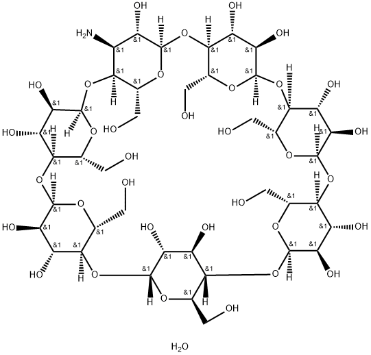 3A-氨基-3A-脱-(2AS,3AS)-Β-环糊精水合物(1:X)结构式