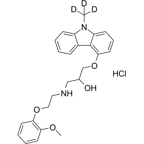 N-Methyl Carvedilol-d3 hydrochloride salt结构式