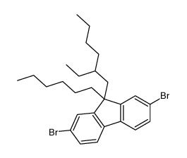 2,7-dibromo-9-(2-ethylhexyl)-9-hexylfluorene Structure