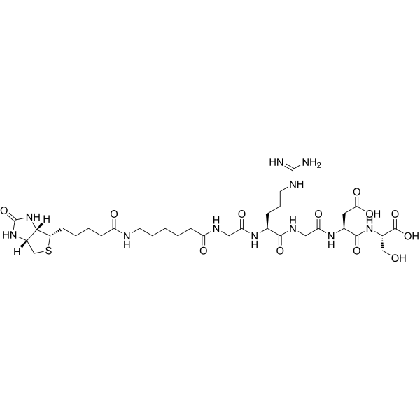 Biotinyl-εAhx-Gly-Arg-Gly-Asp-Ser-OH trifluoroacetate salt Structure