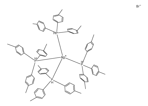 tetrakis(tri-p-tolyl-l5-phosphanyl)silver(V) bromide结构式