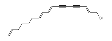 heptadeca-1,7E,9E,15E-tetraene-11,13-diyn-17-ol结构式