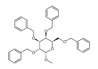 甲基-2,3,4,6-四-氧-苄基-a-D-半乳糖吡喃苷结构式
