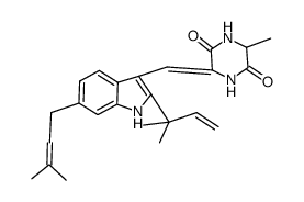 (6S,3Z)-6α-Methyl-3-[[2-(1,1-dimethyl-2-propenyl)-6-(3-methyl-2-butenyl)-1H-indol-3-yl]methylene]piperazine-2,5-dione structure