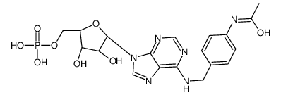 [(2R,3S,4R,5R)-5-[6-[(4-acetamidophenyl)methylamino]purin-9-yl]-3,4-dihydroxyoxolan-2-yl]methyl dihydrogen phosphate Structure