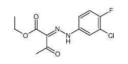 ethyl 2-[(3-chloro-4-fluorophenyl)hydrazinylidene]-3-oxobutanoate结构式