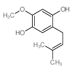 2-methoxy-5-(3-methylbut-2-enyl)benzene-1,4-diol Structure