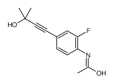 N-乙酰基-2-氟-4-(3-羟基-3-甲基-1-丁炔)苯胺结构式